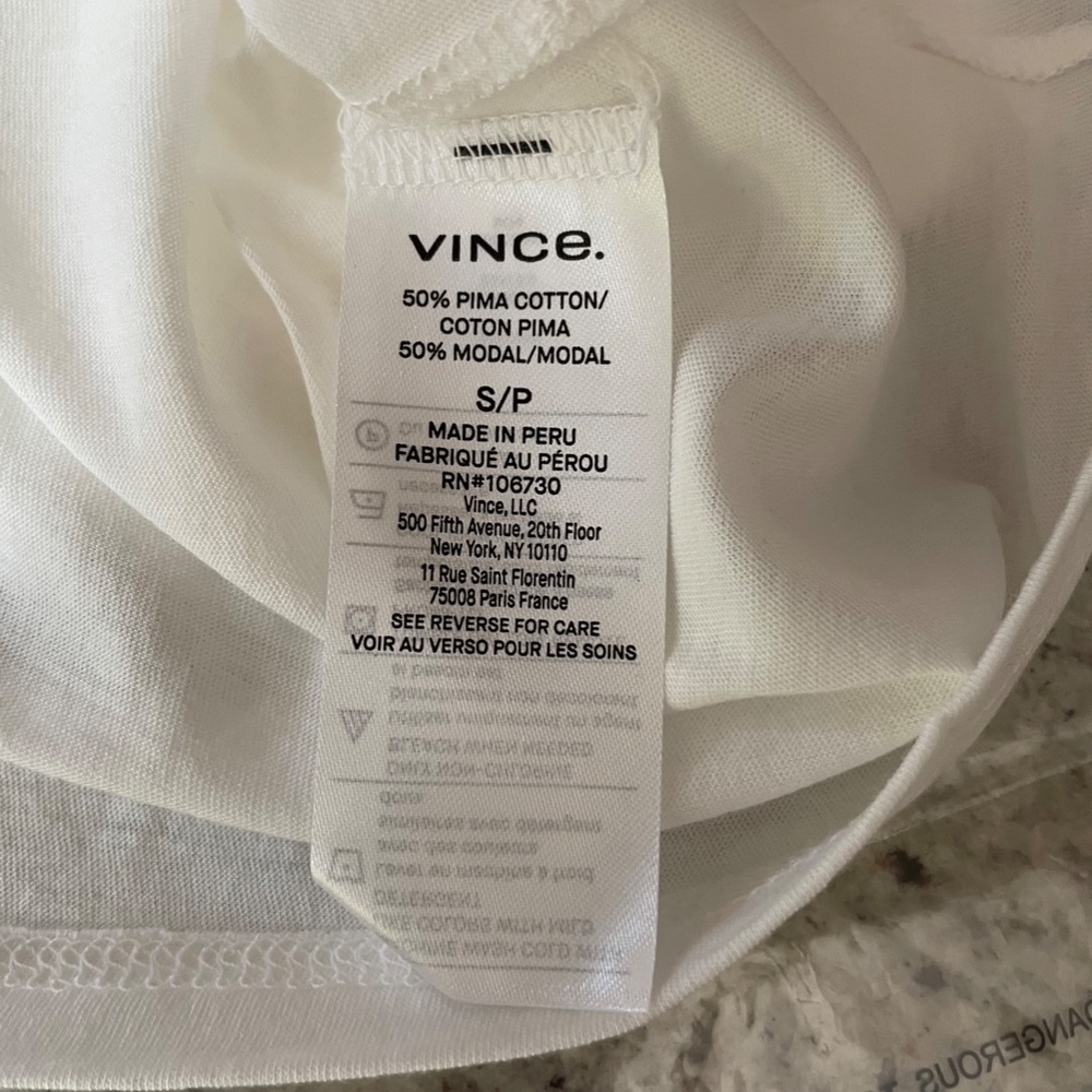 White Little Boy V-Neck T-shirt from Vince - Picture 7 of 14